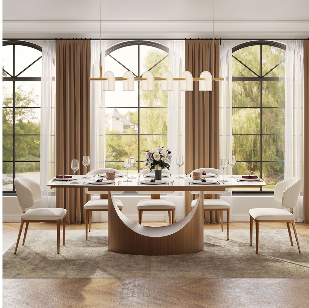 for 4 Matte White Sintered Stone Dining Tables