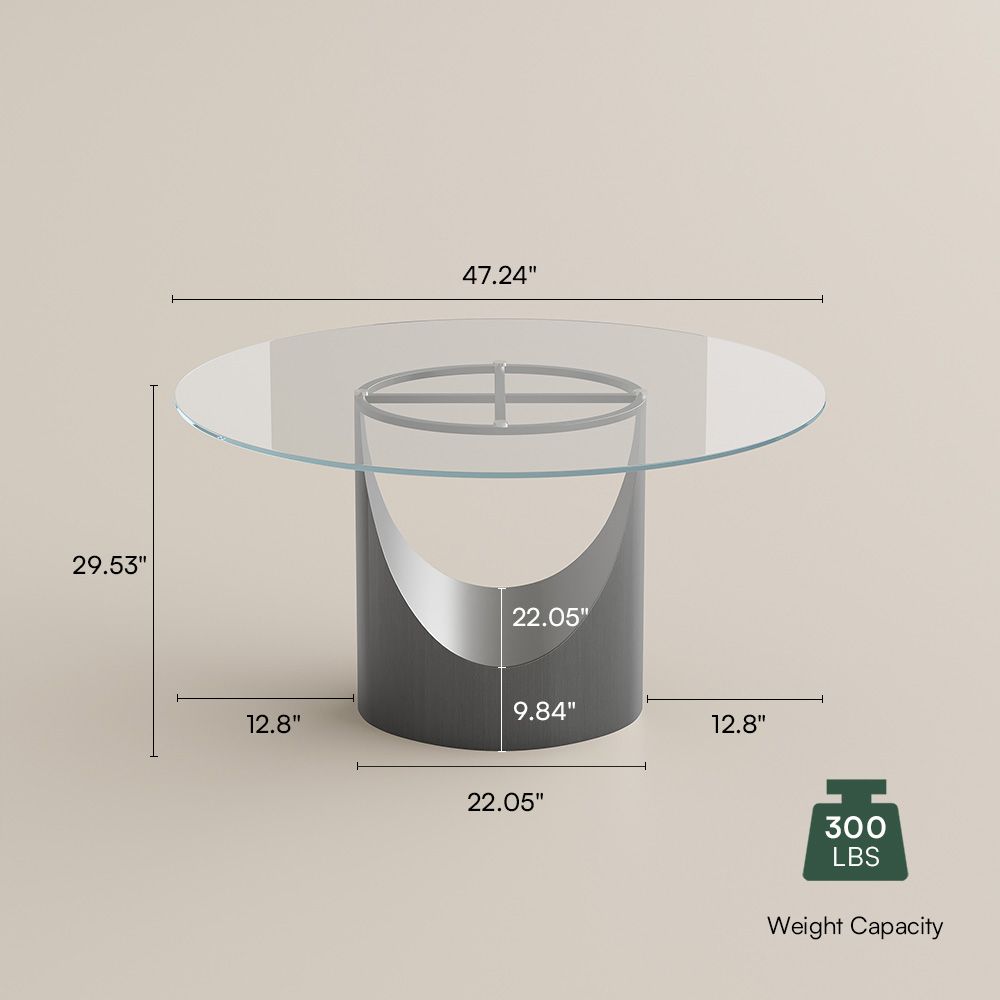 Sintered Stone Clear Tempered Glass Dining Room Set