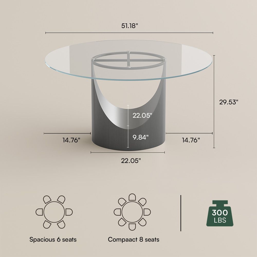 Modern Minimalist Clear Tempered Glass Dining Room Set