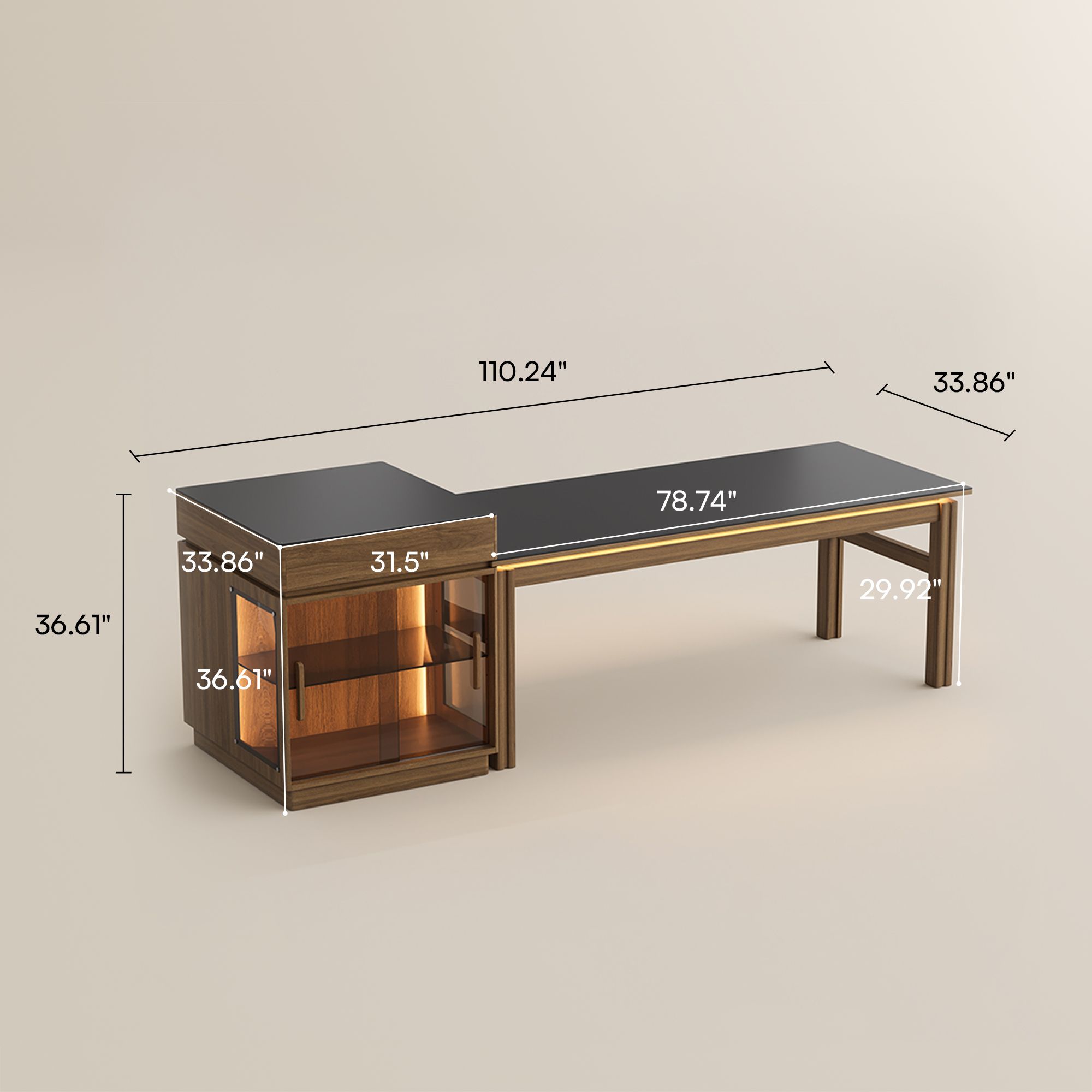 Living Room Black MDF & Matte Sintered Stone Dining Tables