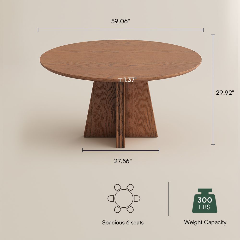 Seats 4 Walnut Color Plywood Dining Tables