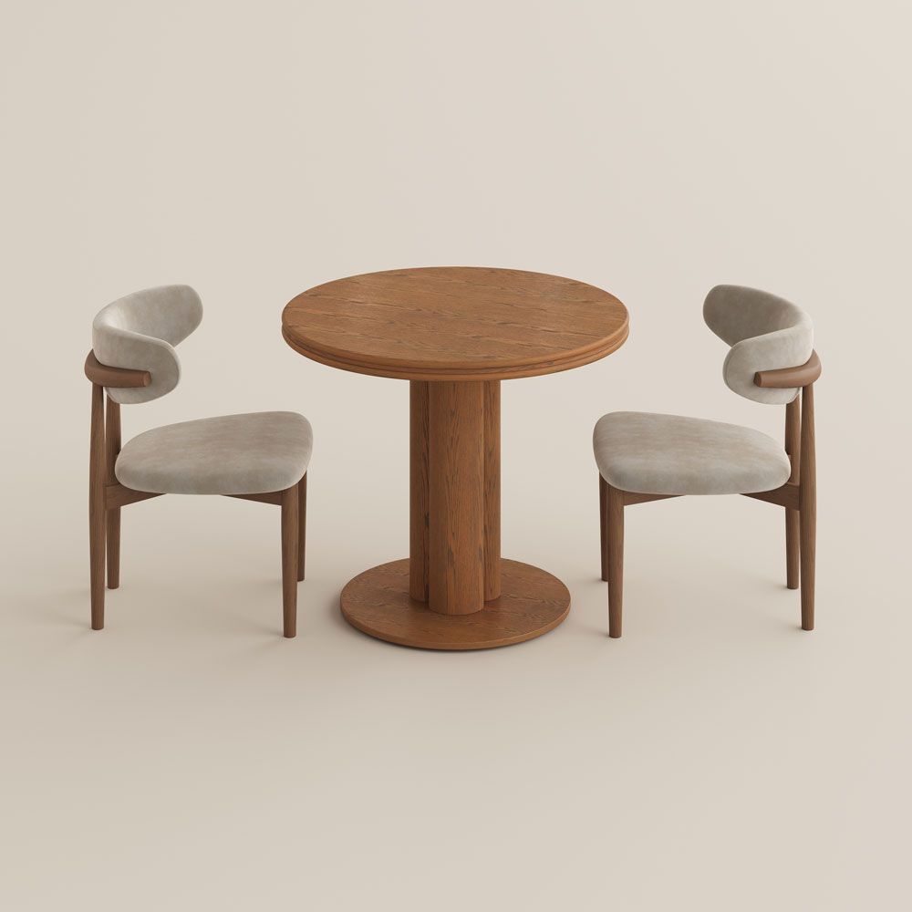 Mid Century Walnut Color Plywood Dining Room Set