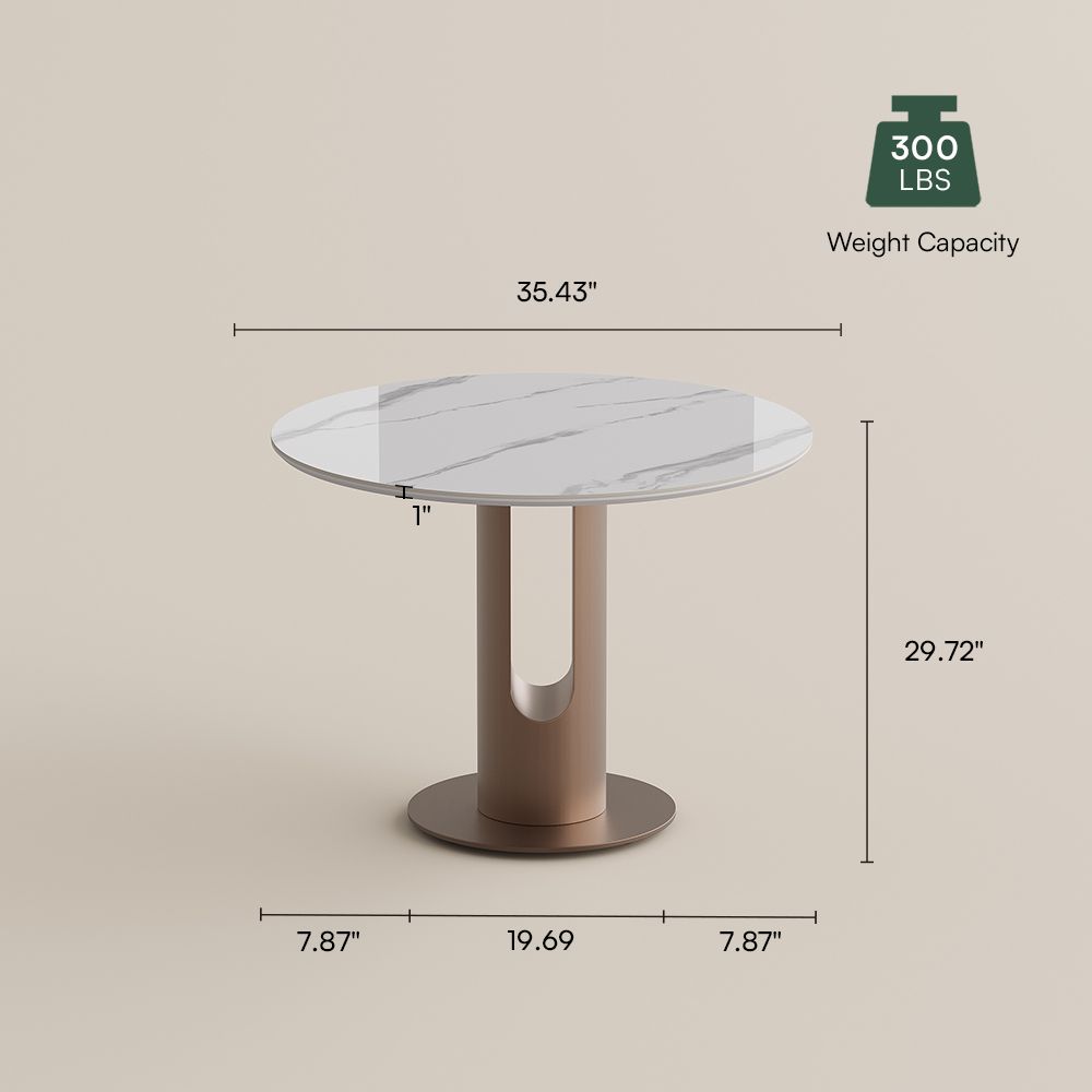 Partial Assembly Required White Glossy Sintered Stone Small Bar & Bistro Tables