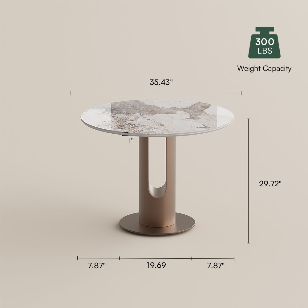 Carbon Steel Pandora Glossy Sintered Stone Small Bar & Bistro Tables