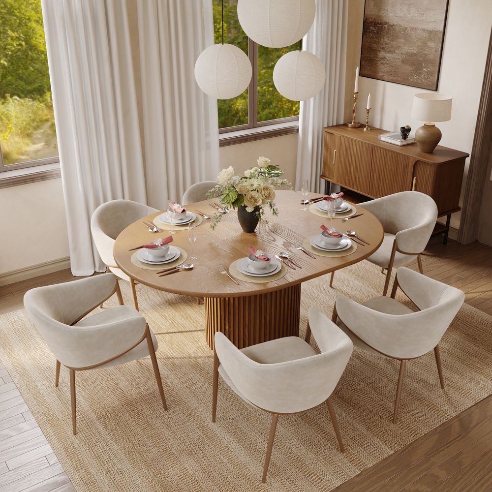 Walnut Glossy Sintered Stone Dining Room Set