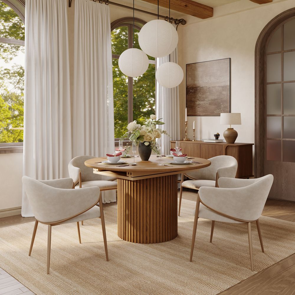 Walnut Glossy Sintered Stone Dining Room Set