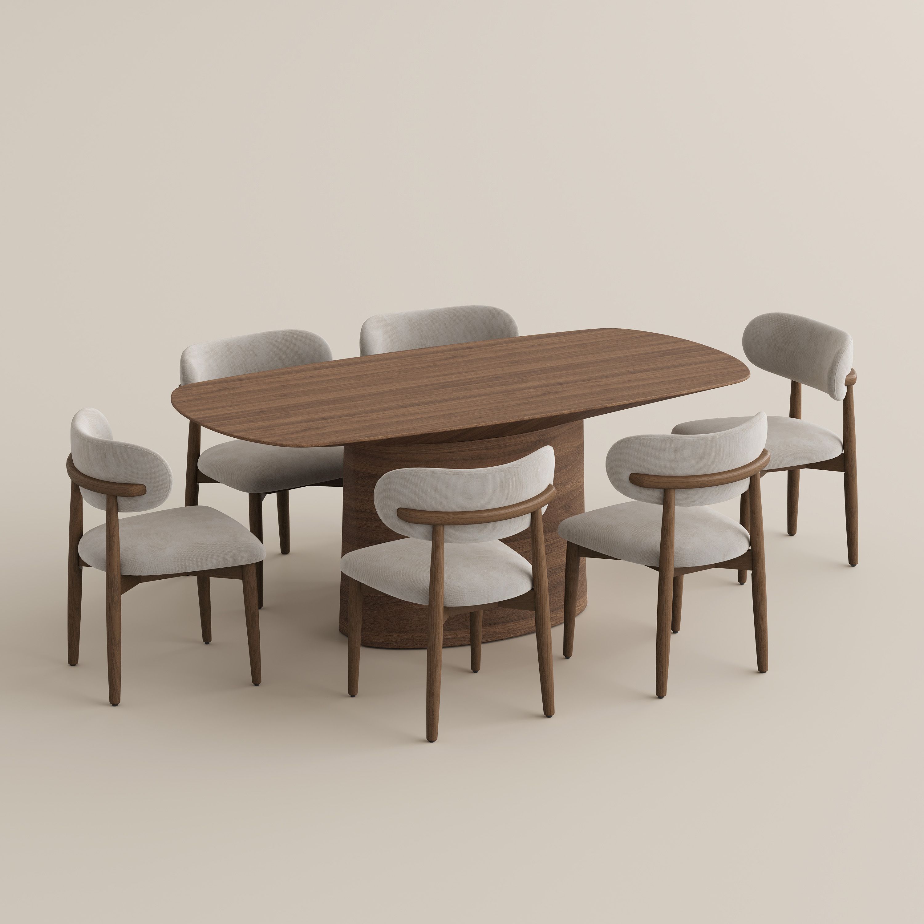 Walnut Color Dining Room Set