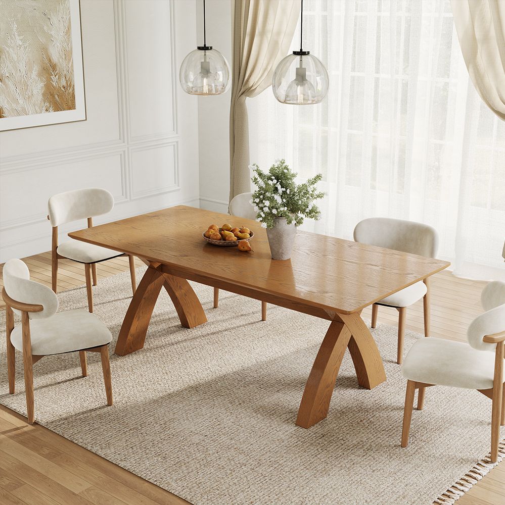 Walnut Color Engineered Wood Dining Room Set