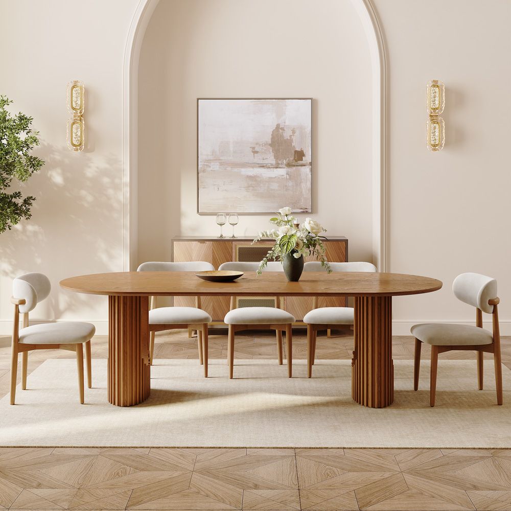 Minimalist Walnut Color Dining Room Set