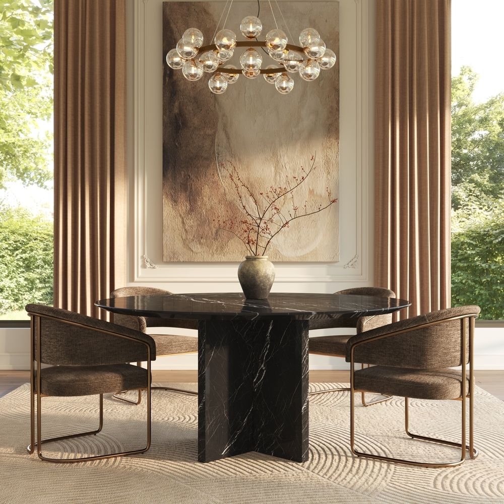 Black Marble Dining Room Set