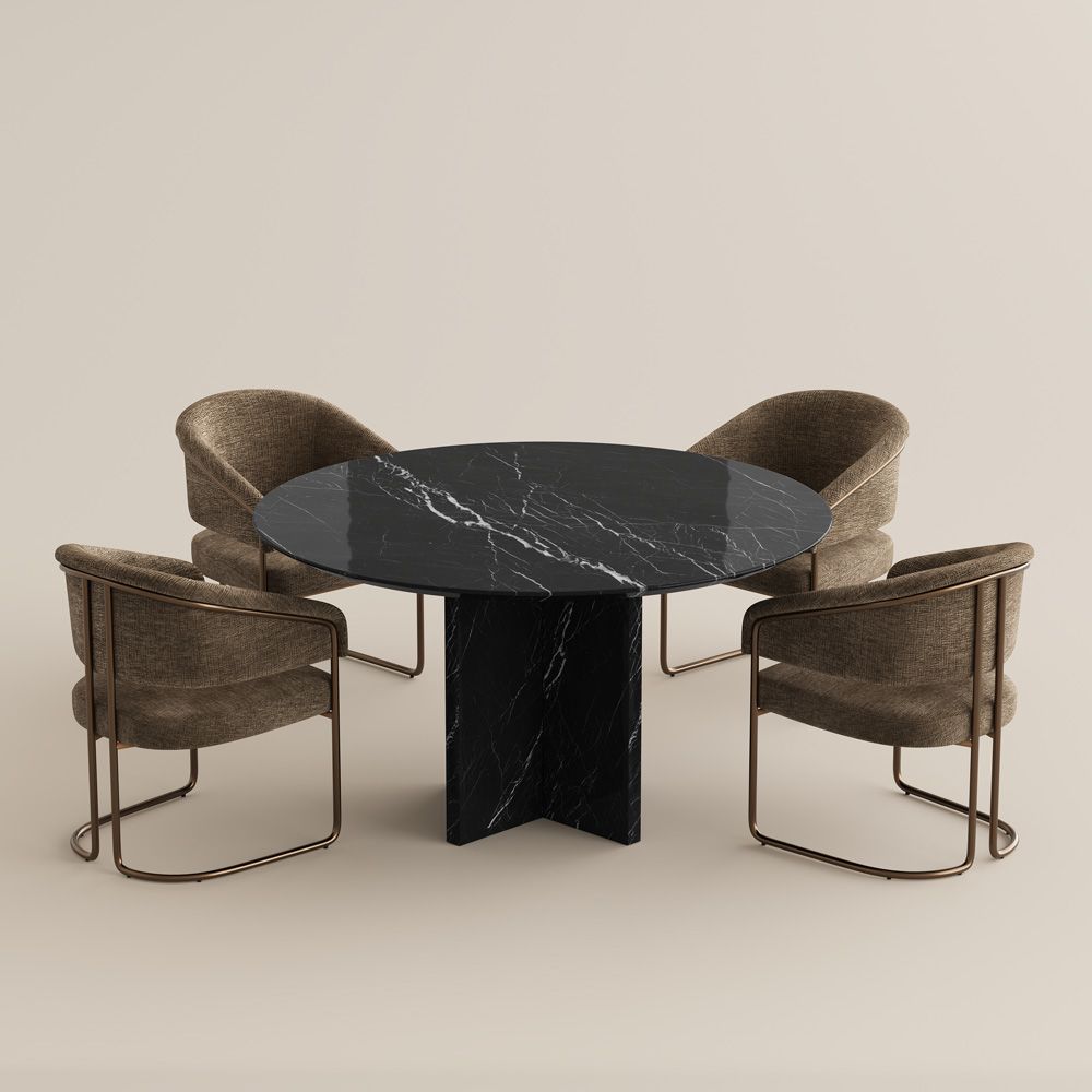 Black Marble Dining Room Set