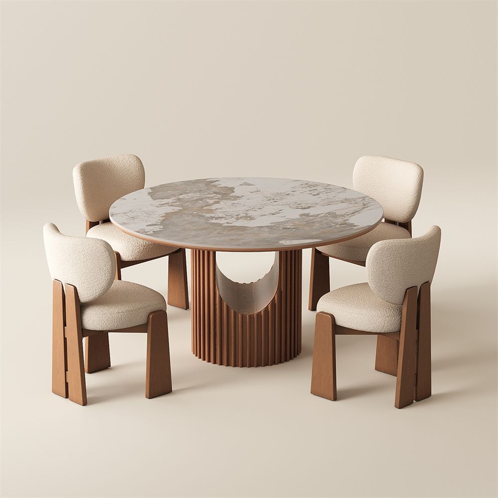 Silva Pandora Glossy Sintered Stone Dining Room Set