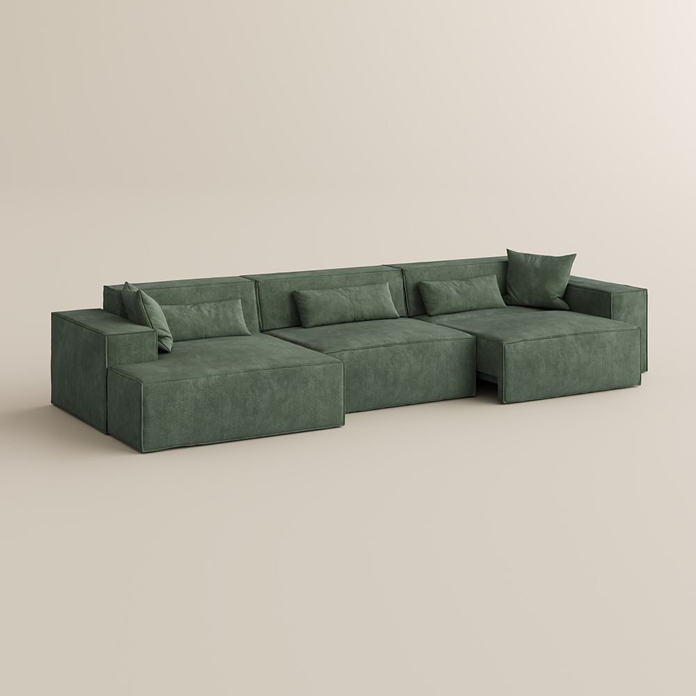 Partly Assemble Dark Green Fabric Power Reclining Sofas