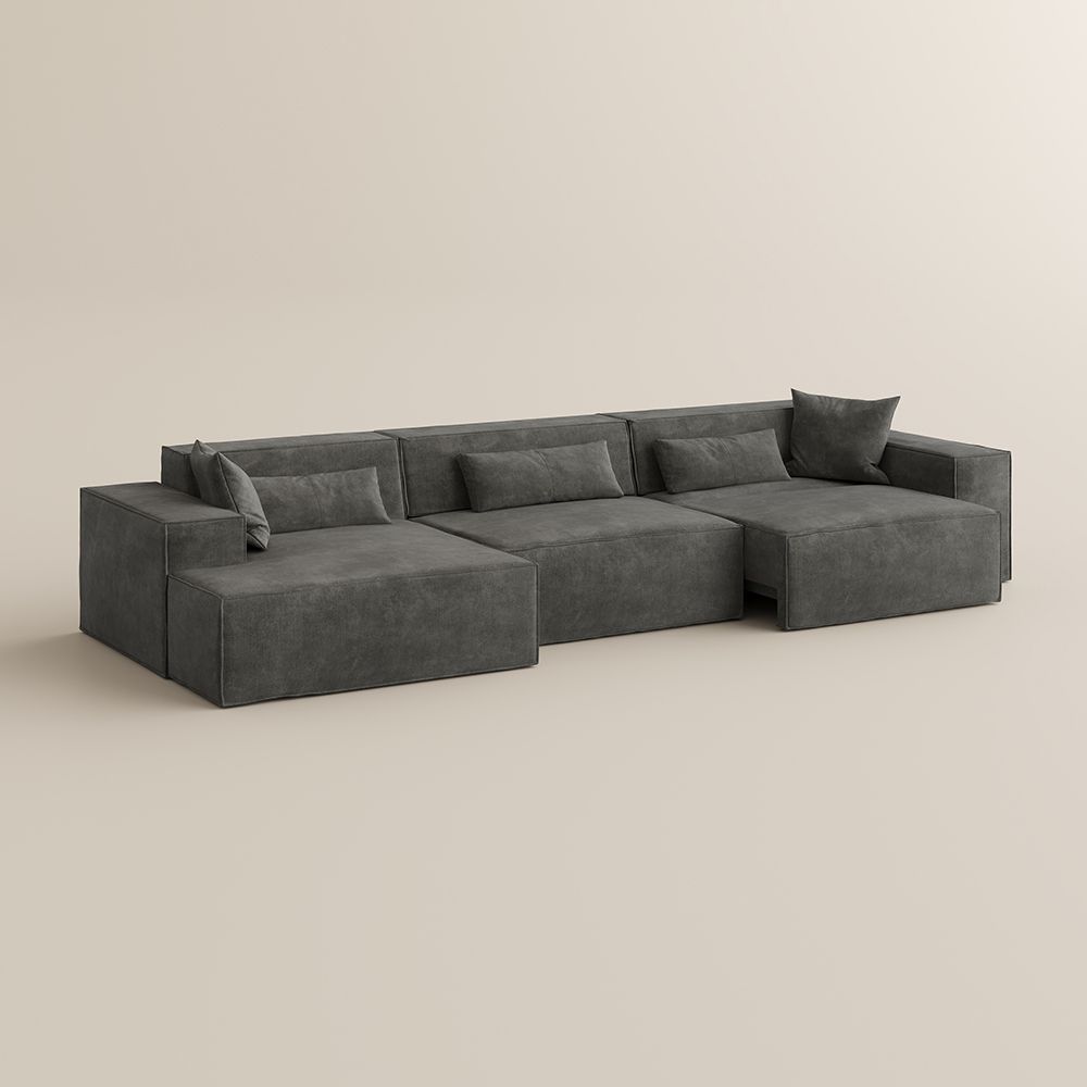 Fabric Dark Gray Fabric Modular Sofas