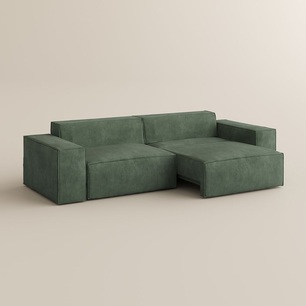 Dark Green Fabric Modular Sofas