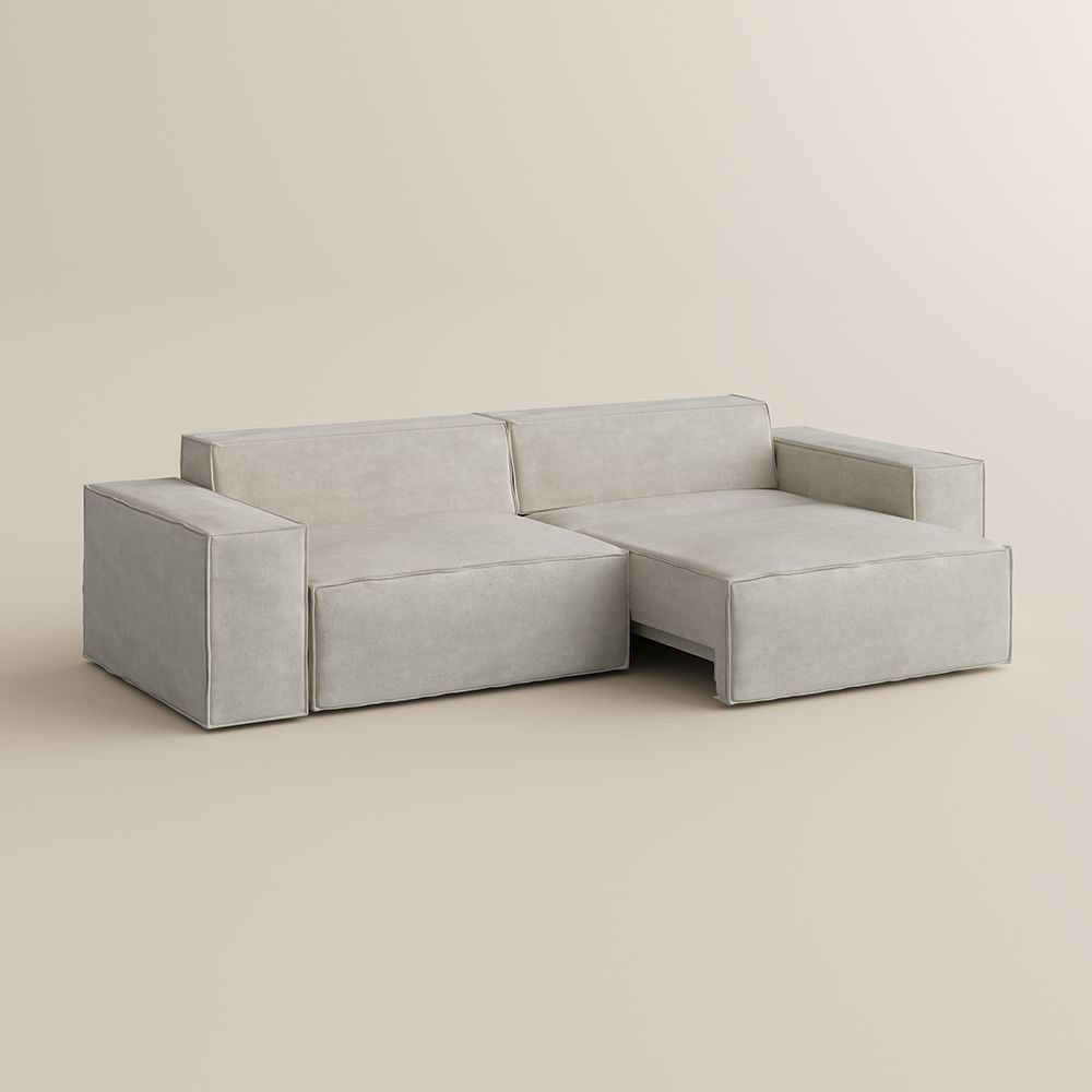 Partly Assemble Beige Fabric Modular Sofas