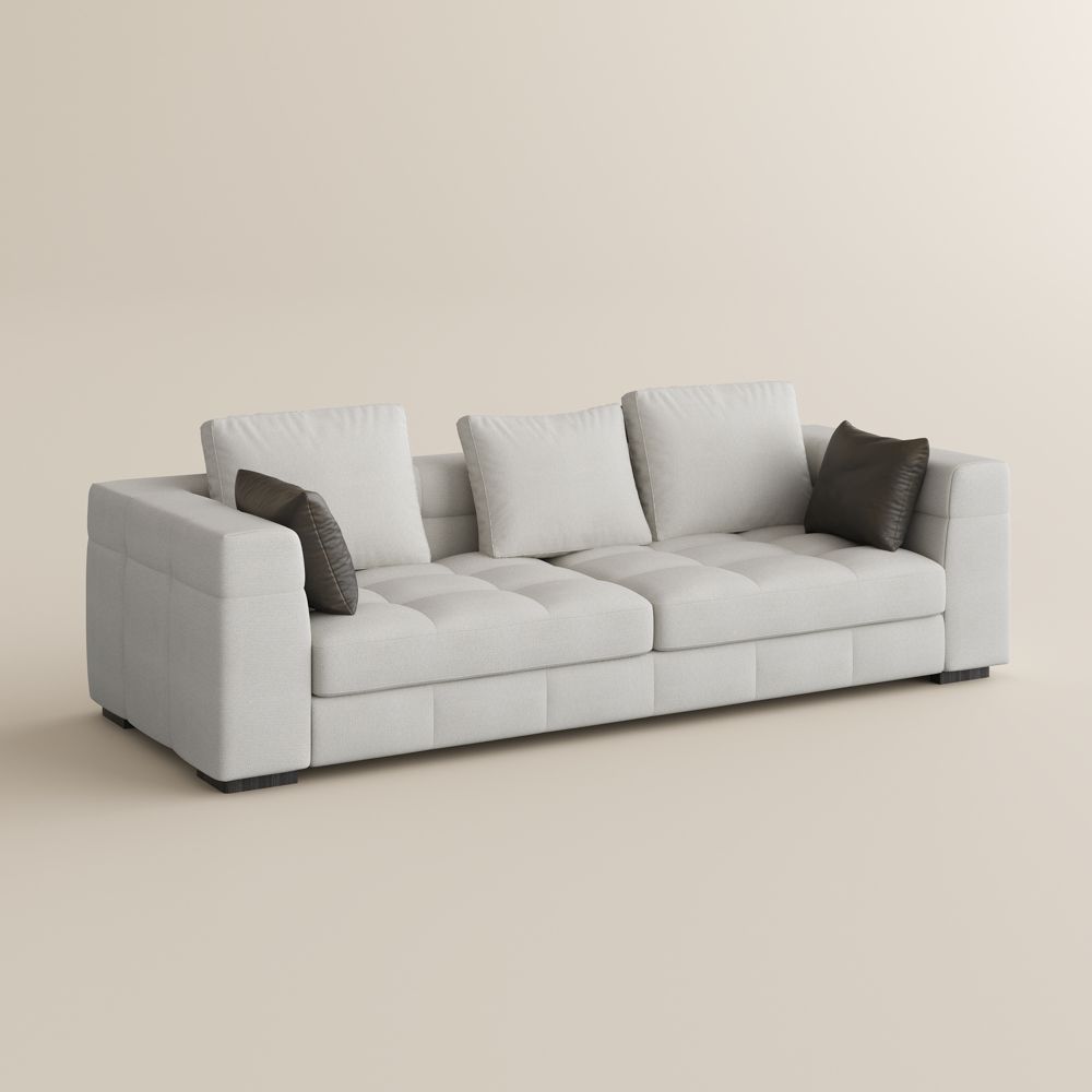 Beige Linen Fabric Sofas & Loveseats