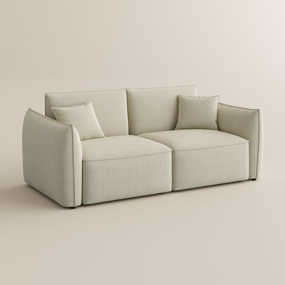 Partly Assemble Beige Corduroy Modular Sofas