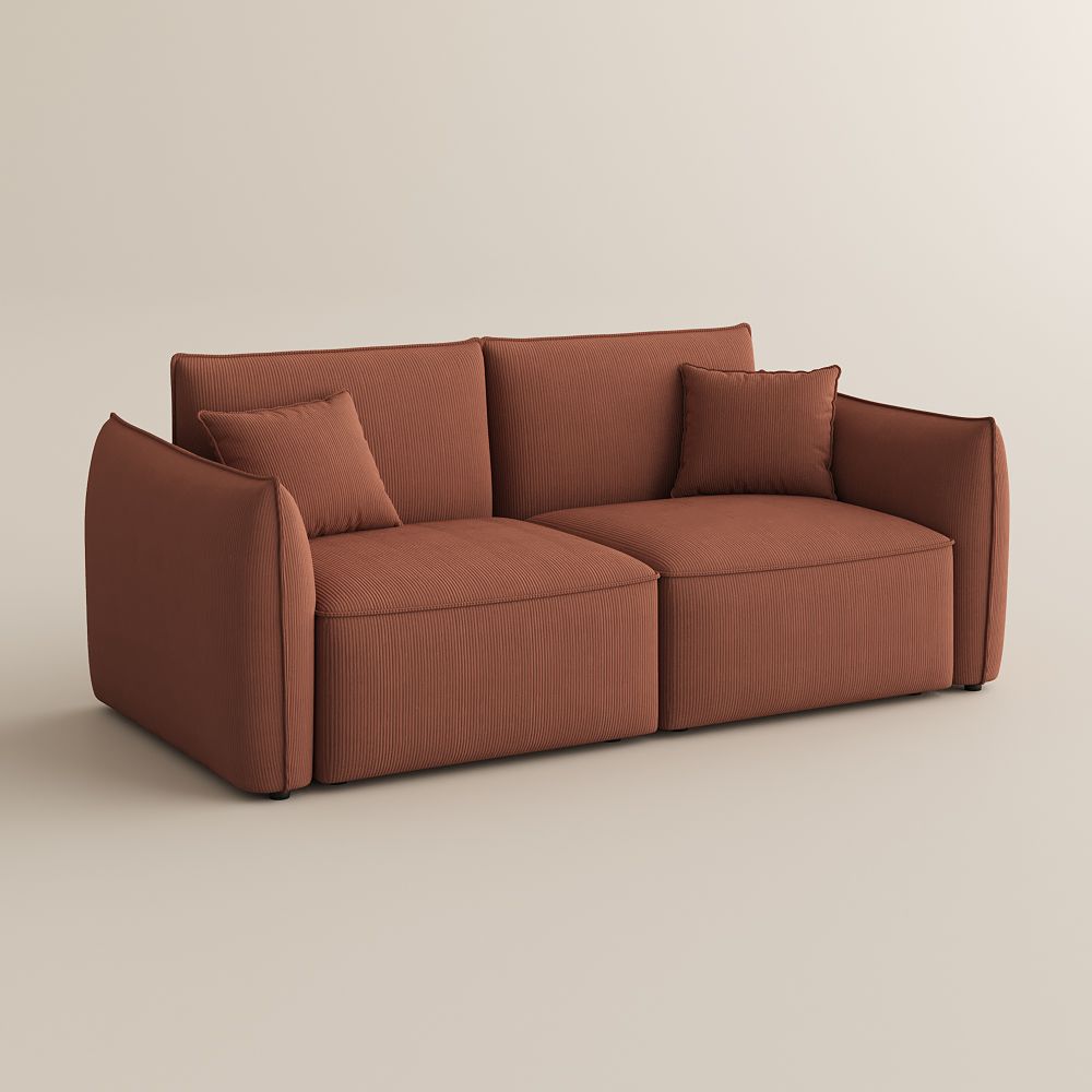 U-Shaped Sofas Reddish-Brown Corduroy Modular Sofas