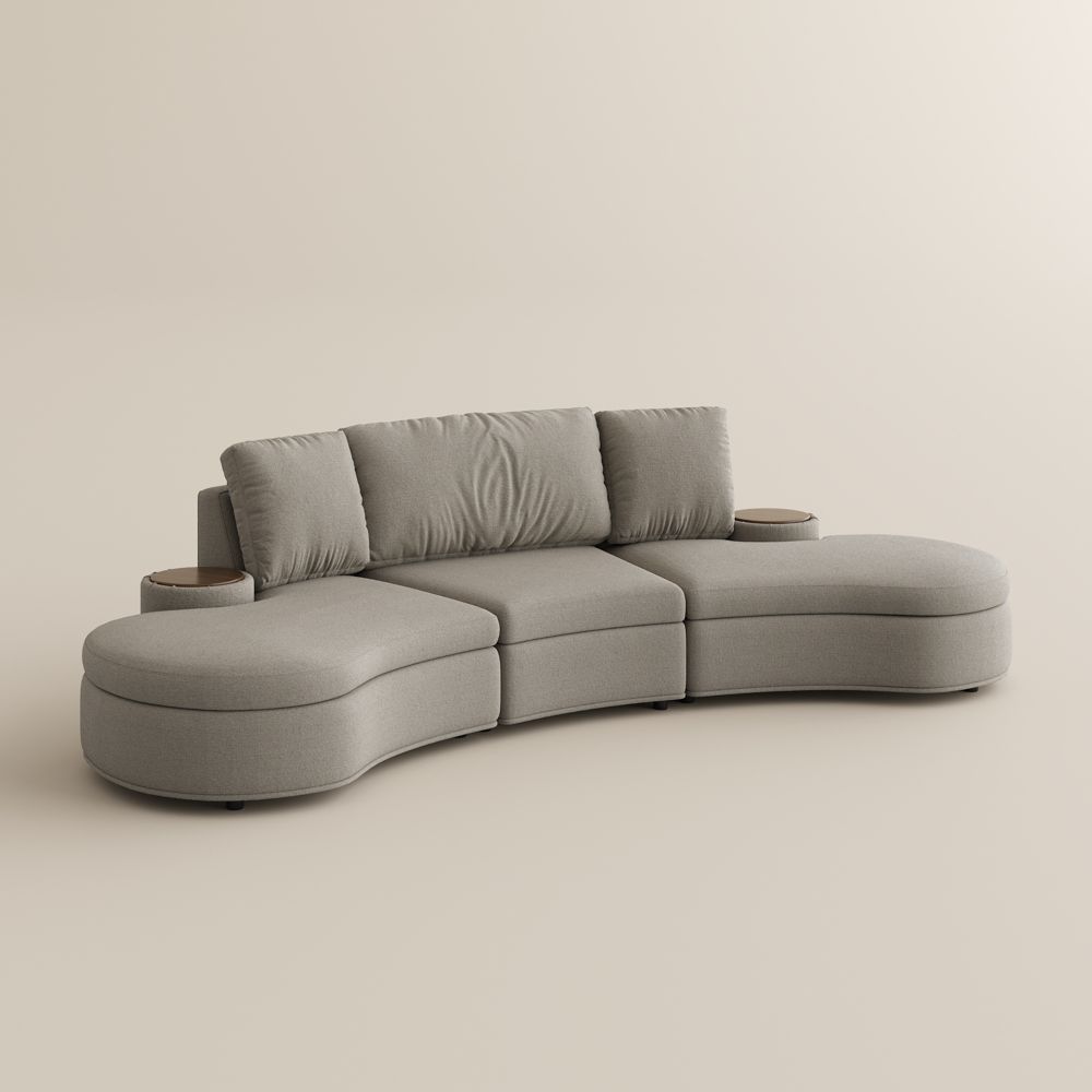 2 Seaters Gray Fabric Sofas & Loveseats