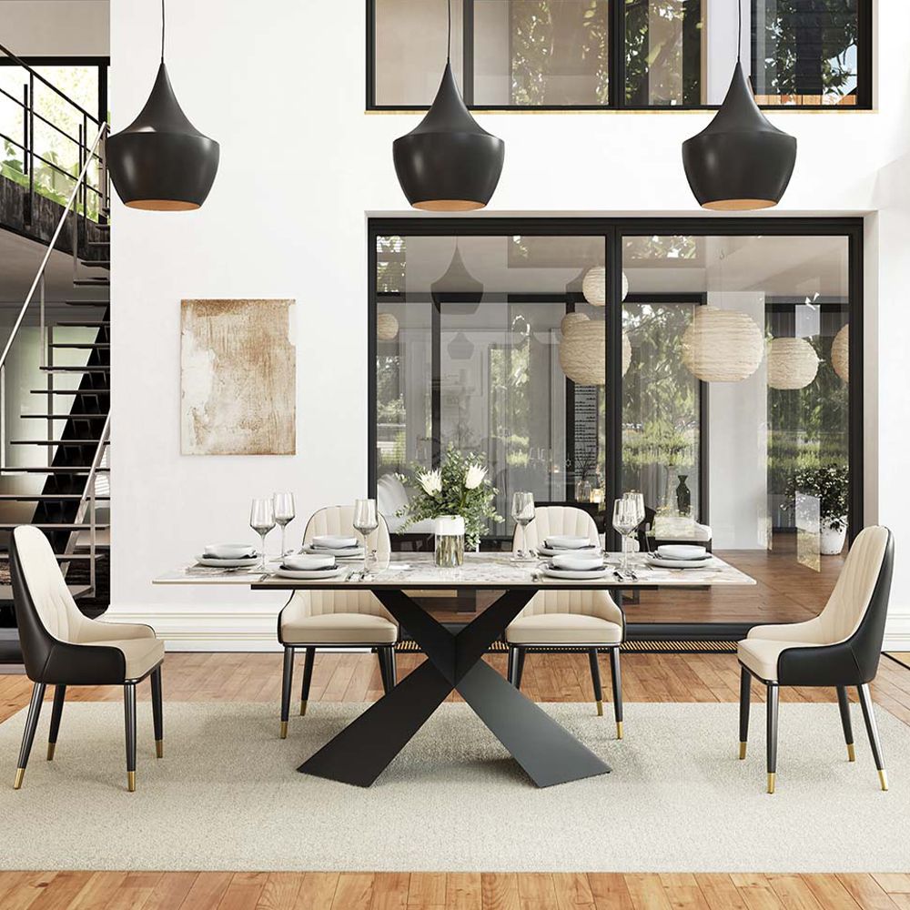 Modern Pandora Glossy Sintered Stone Dining Tables
