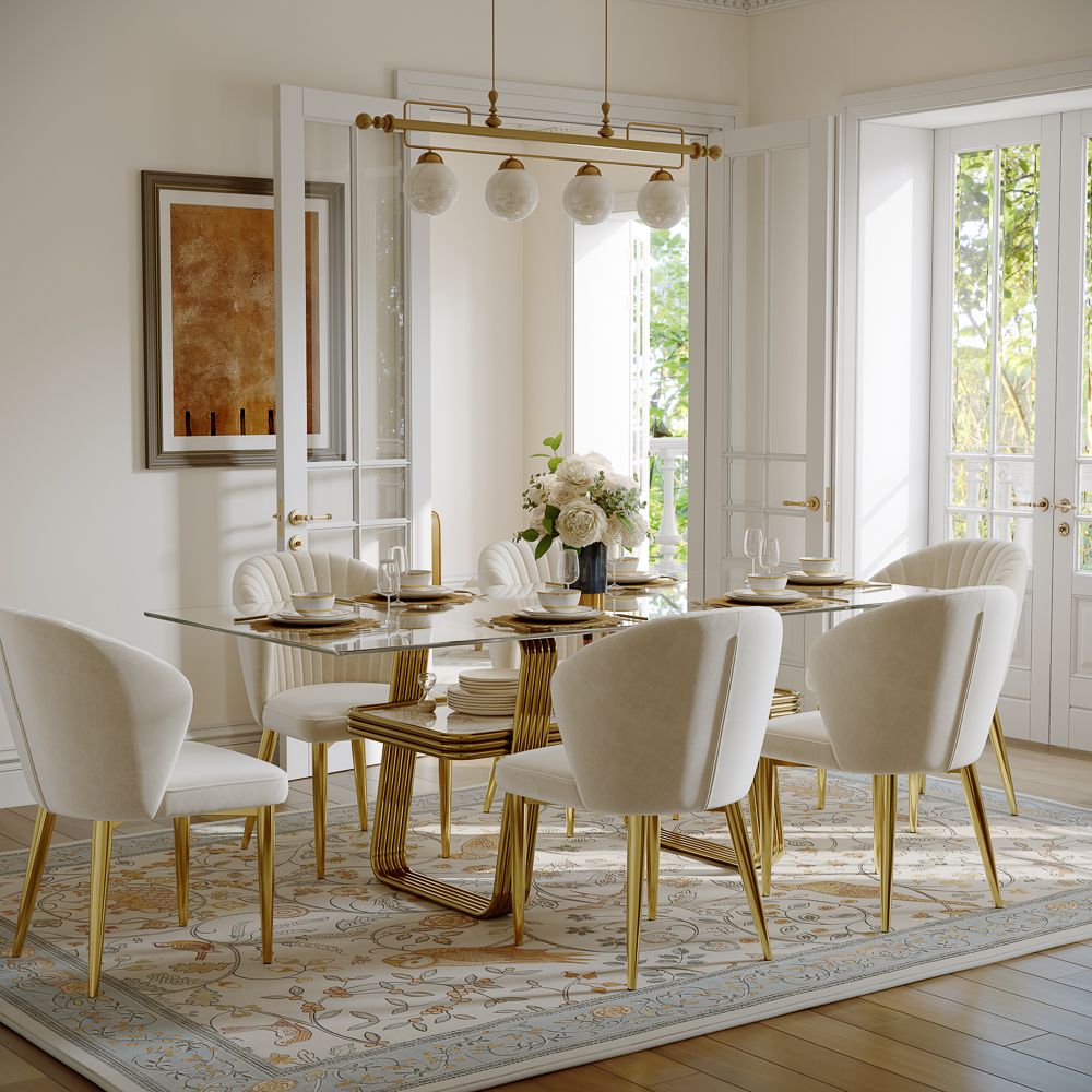 Clear Clear Tempered Glass Dining Tables