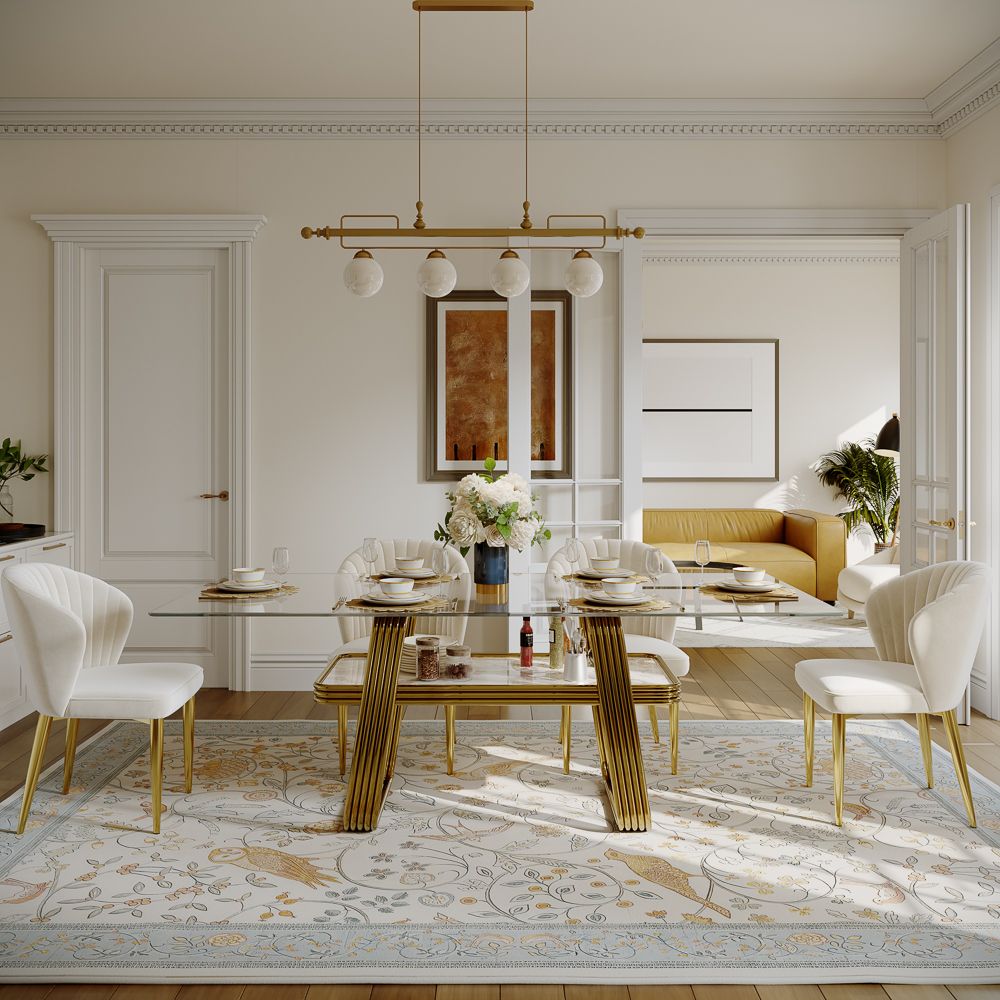 Kitchen Clear Tempered Glass Dining Tables