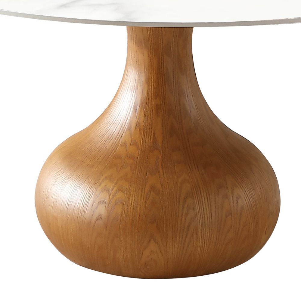 Walnut Color White & Walnut Sintered Stone & Plywood Dining Tables