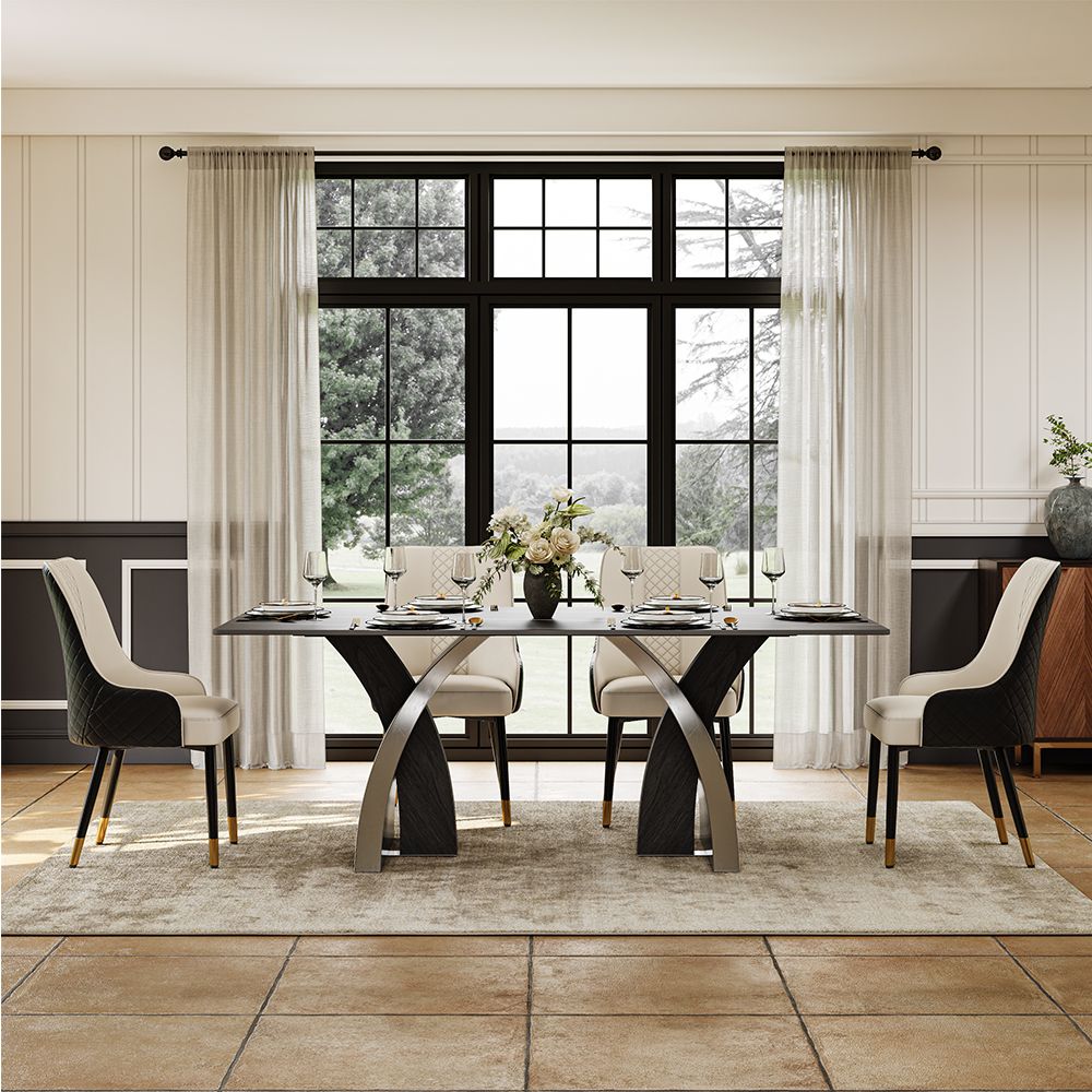 Black Matte Sintered Stone Dining Tables