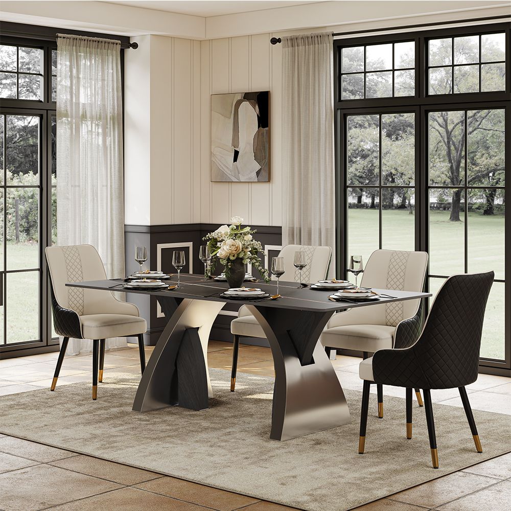 Black Matte Sintered Stone Dining Tables