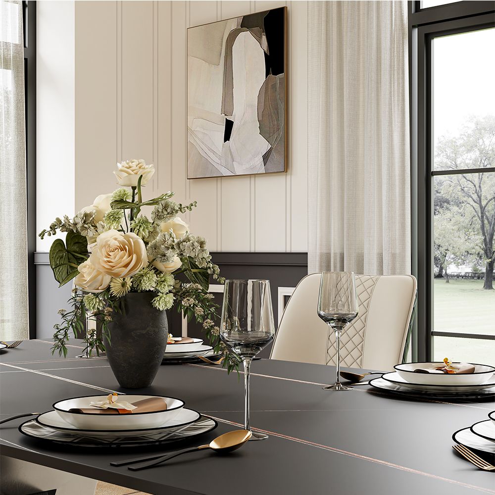 Black Matte Sintered Stone Dining Tables