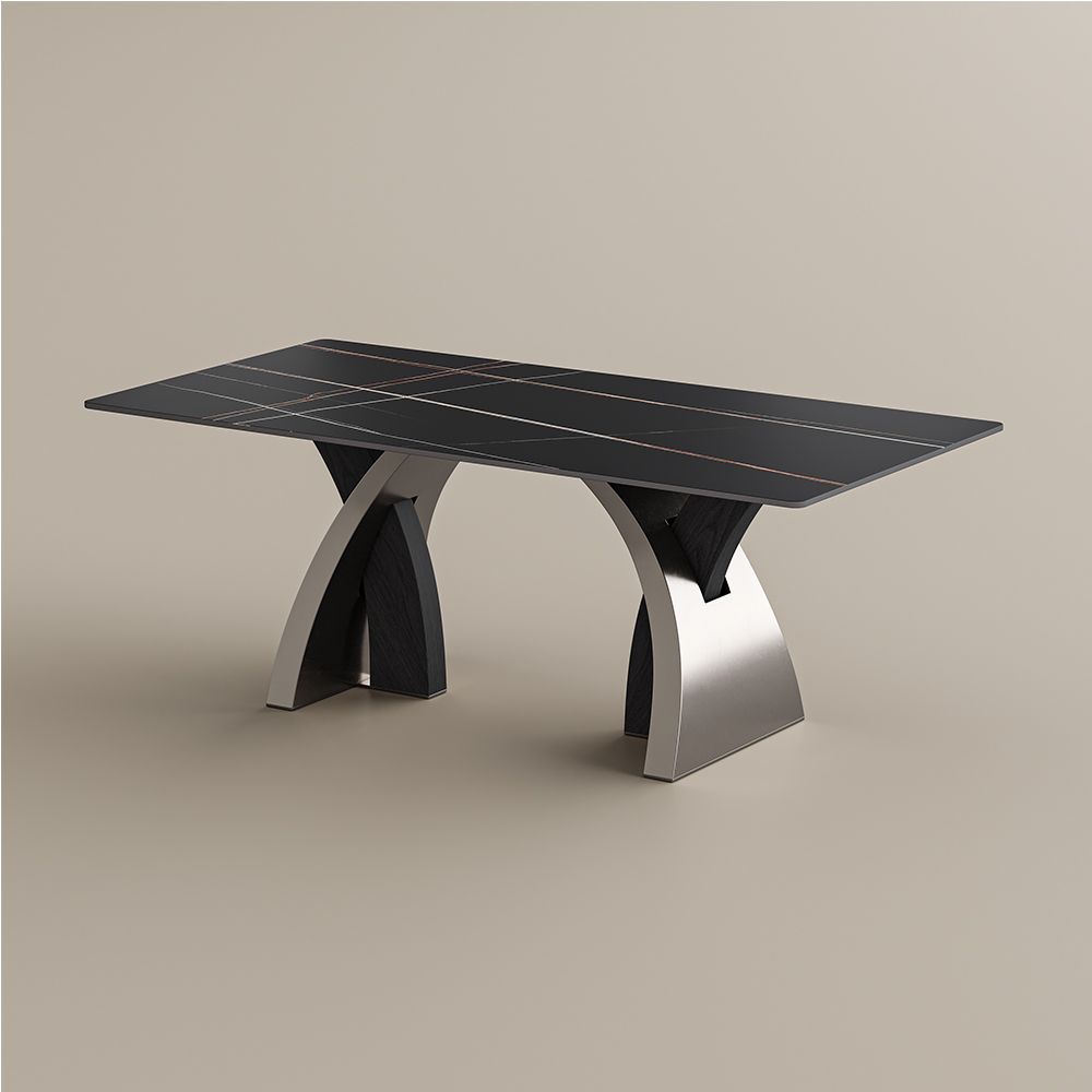 Black Matte Sintered Stone Dining Tables