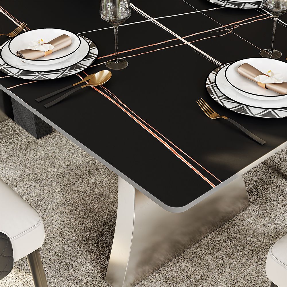 Black Matte Sintered Stone Dining Tables