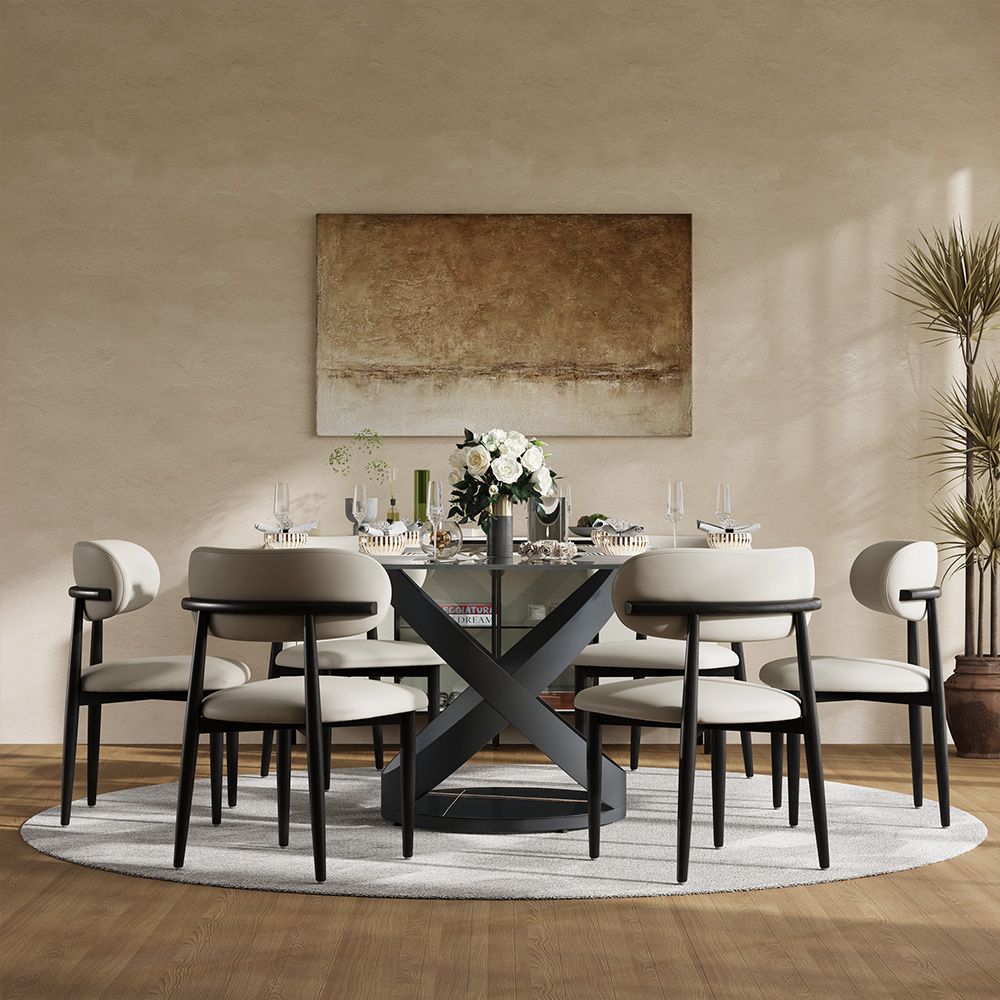 Glass Clear Tempered Glass Dining Tables