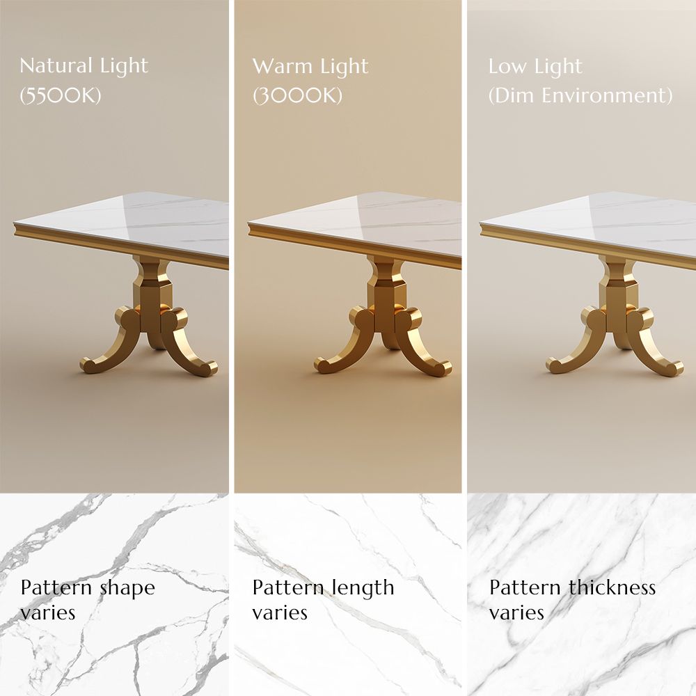 Pedestal White Glossy Sintered Stone Dining Tables