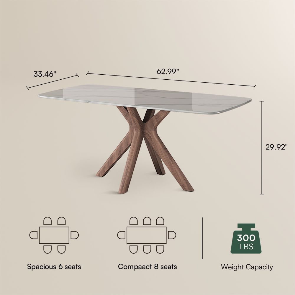 Hector White & Walnut Marble Dining Tables
