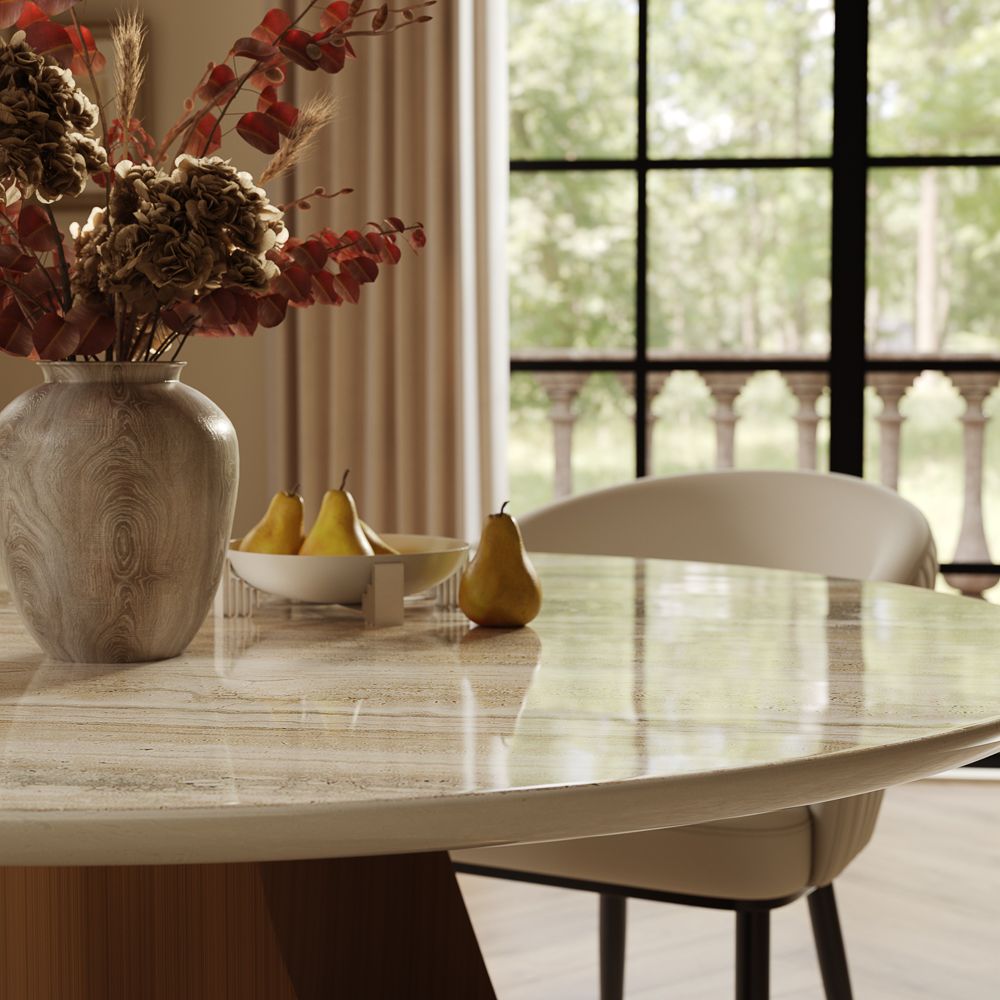 Office Black Natural Marble Dining Tables