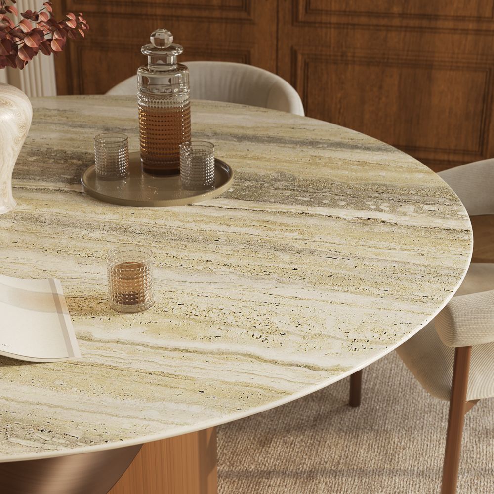 Bronze Black Natural Marble Dining Tables