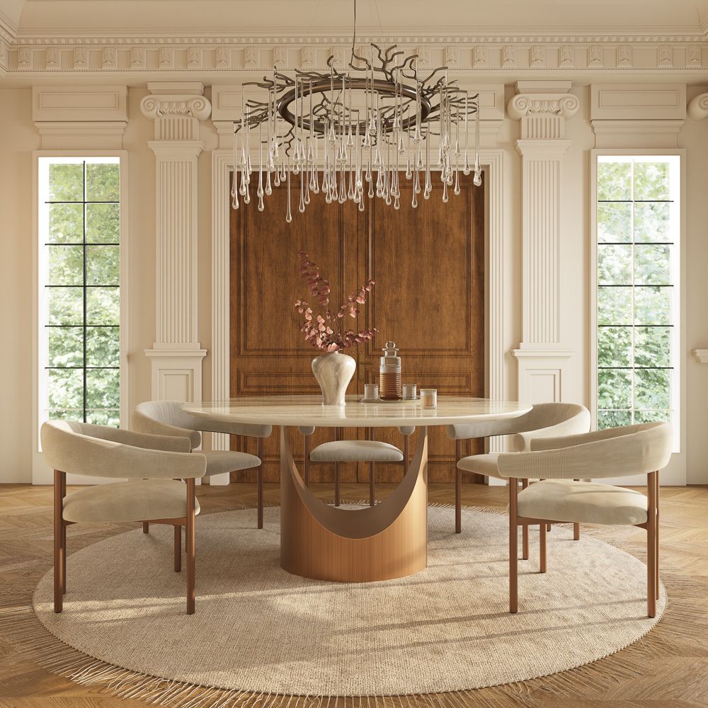 Kitchen Yellow Natural Marble Dining Tables