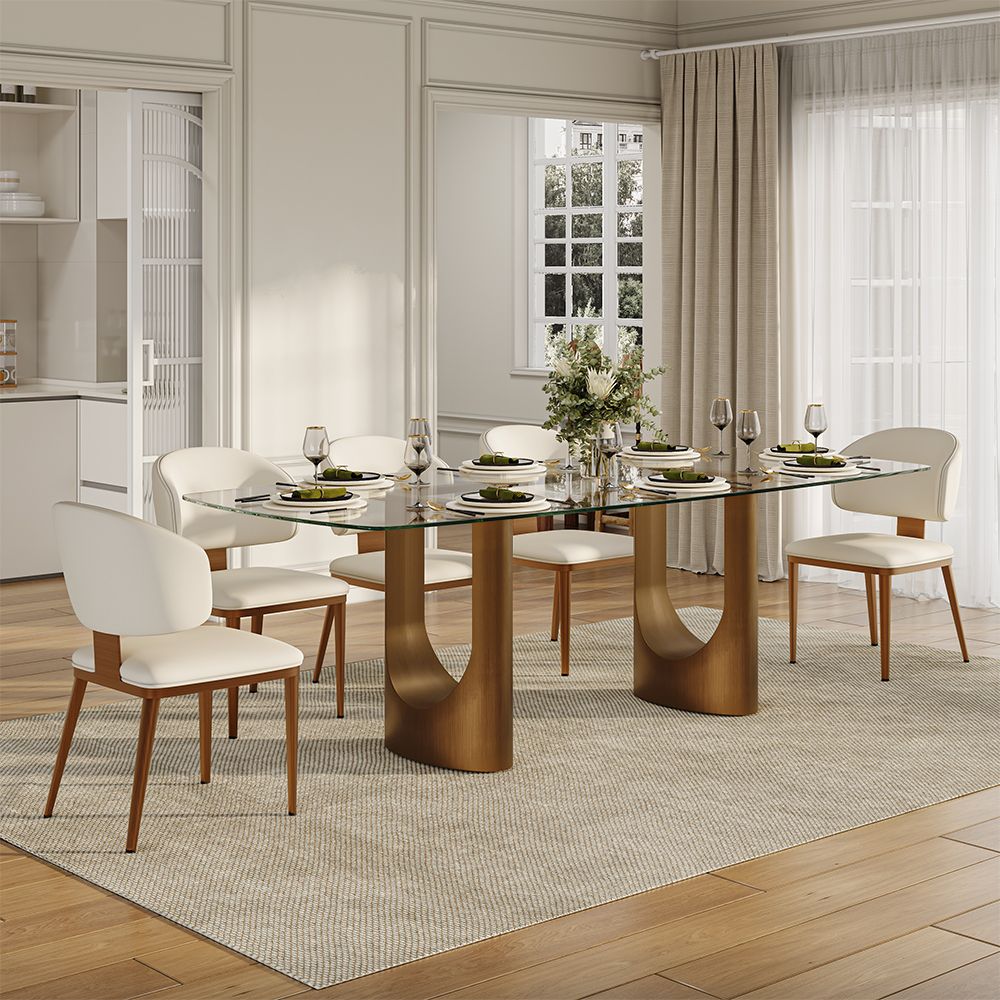 Rectangular Clear Glass Dining Tables