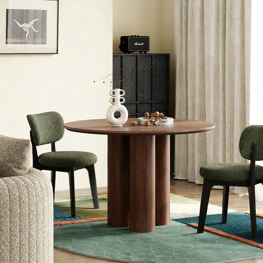 Kitchen Walnut Color Oak Wood Veneer Dining Tables