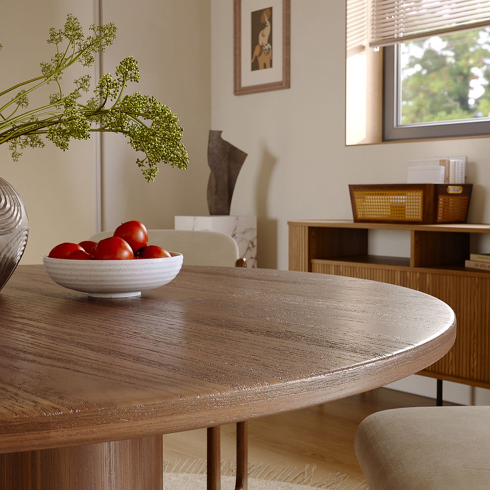 Office Walnut Color Oak Wood Veneer Dining Tables