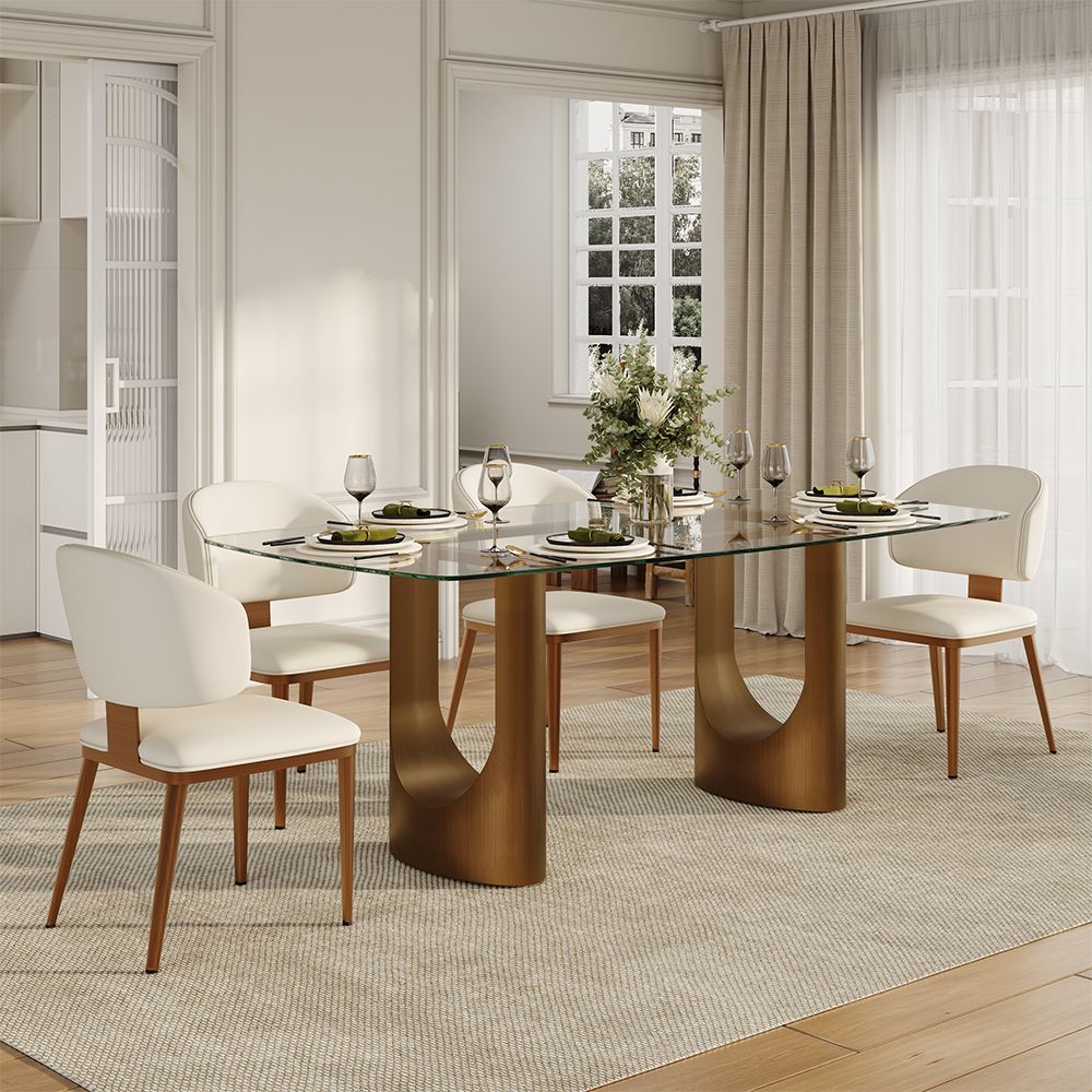 for 6 Clear Glass Dining Tables