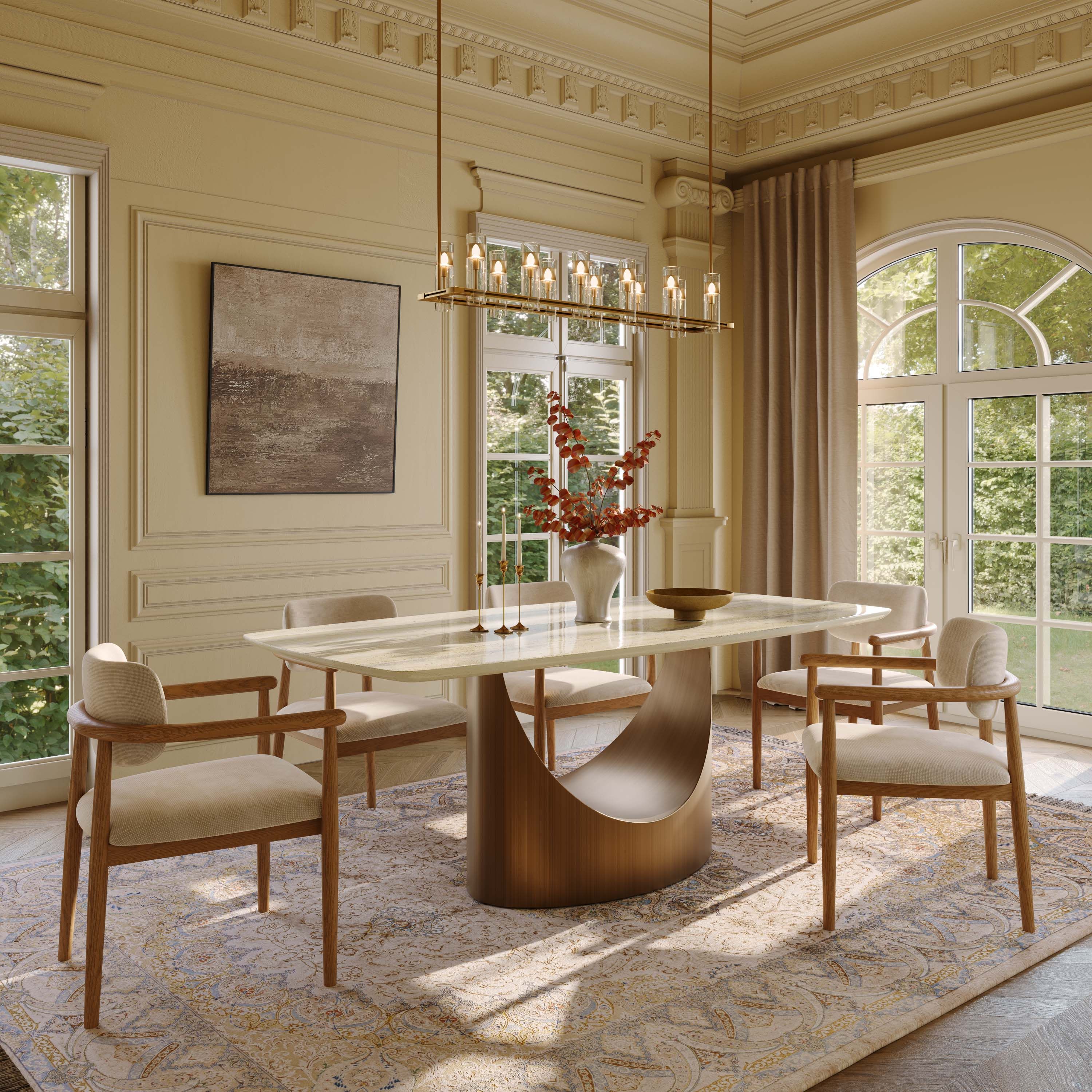 Yellow Natural Marble Dining Tables