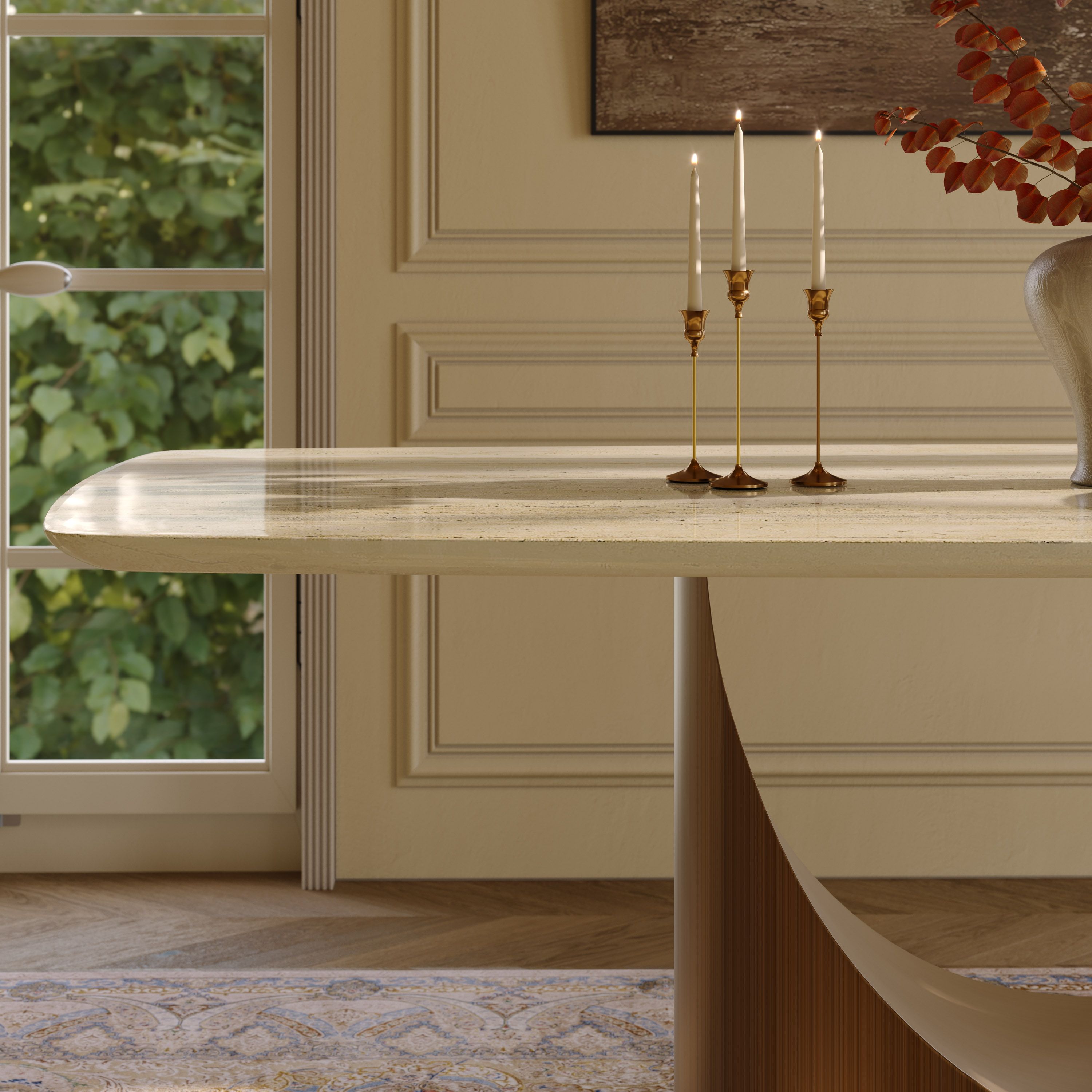 Yellow Natural Marble Dining Tables