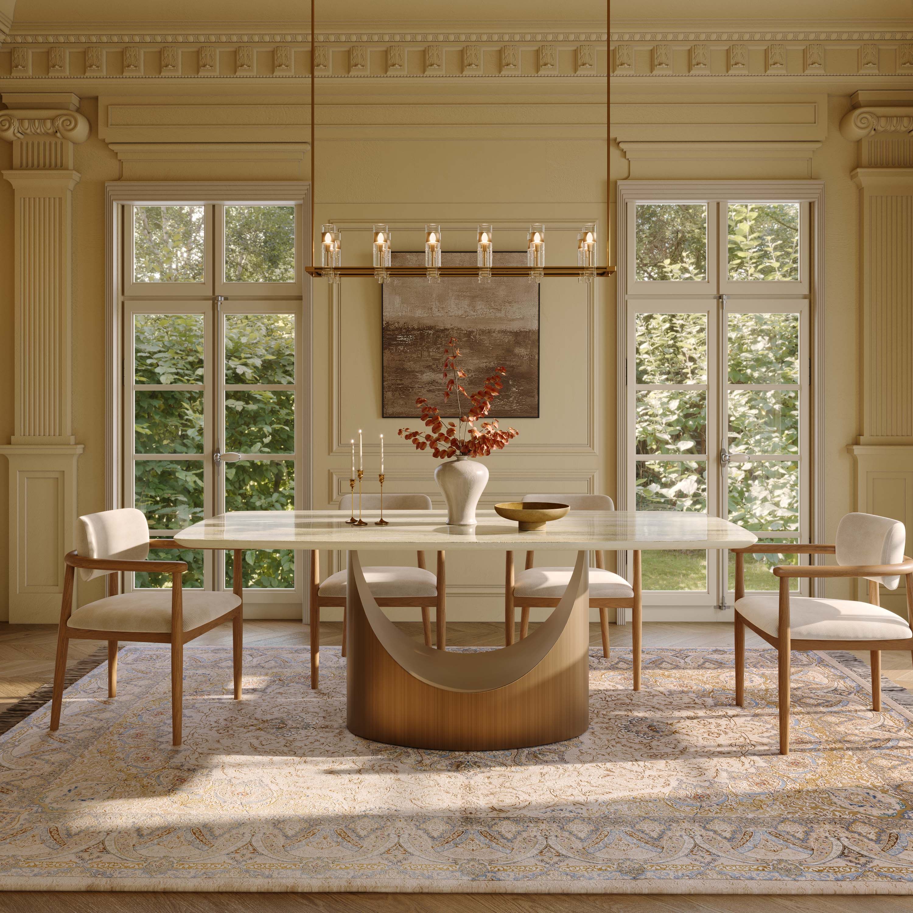 Yellow Natural Marble Dining Tables