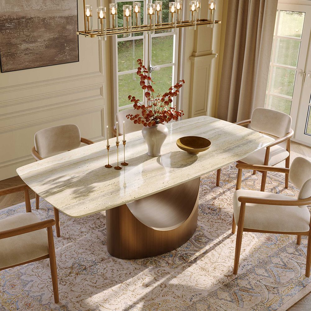 Yellow Natural Marble Dining Tables