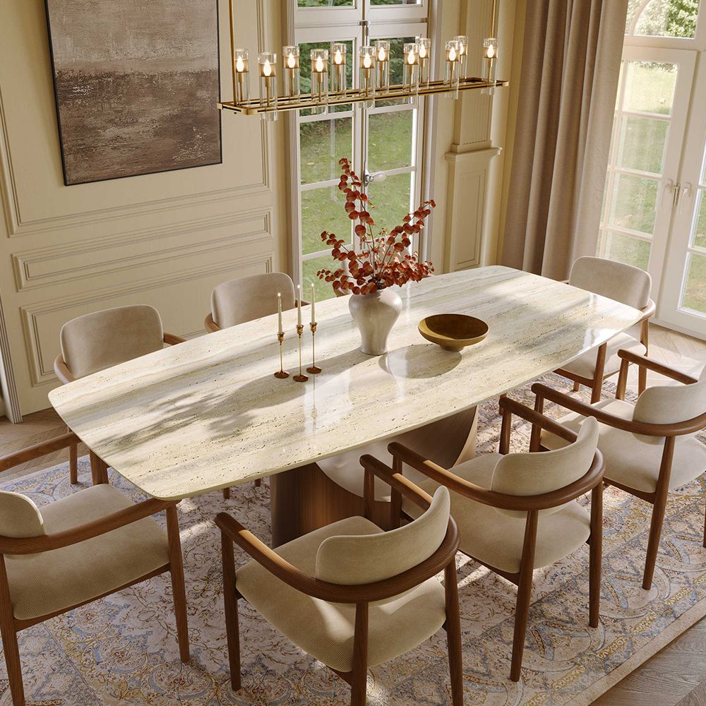 Yellow Natural Marble Dining Tables