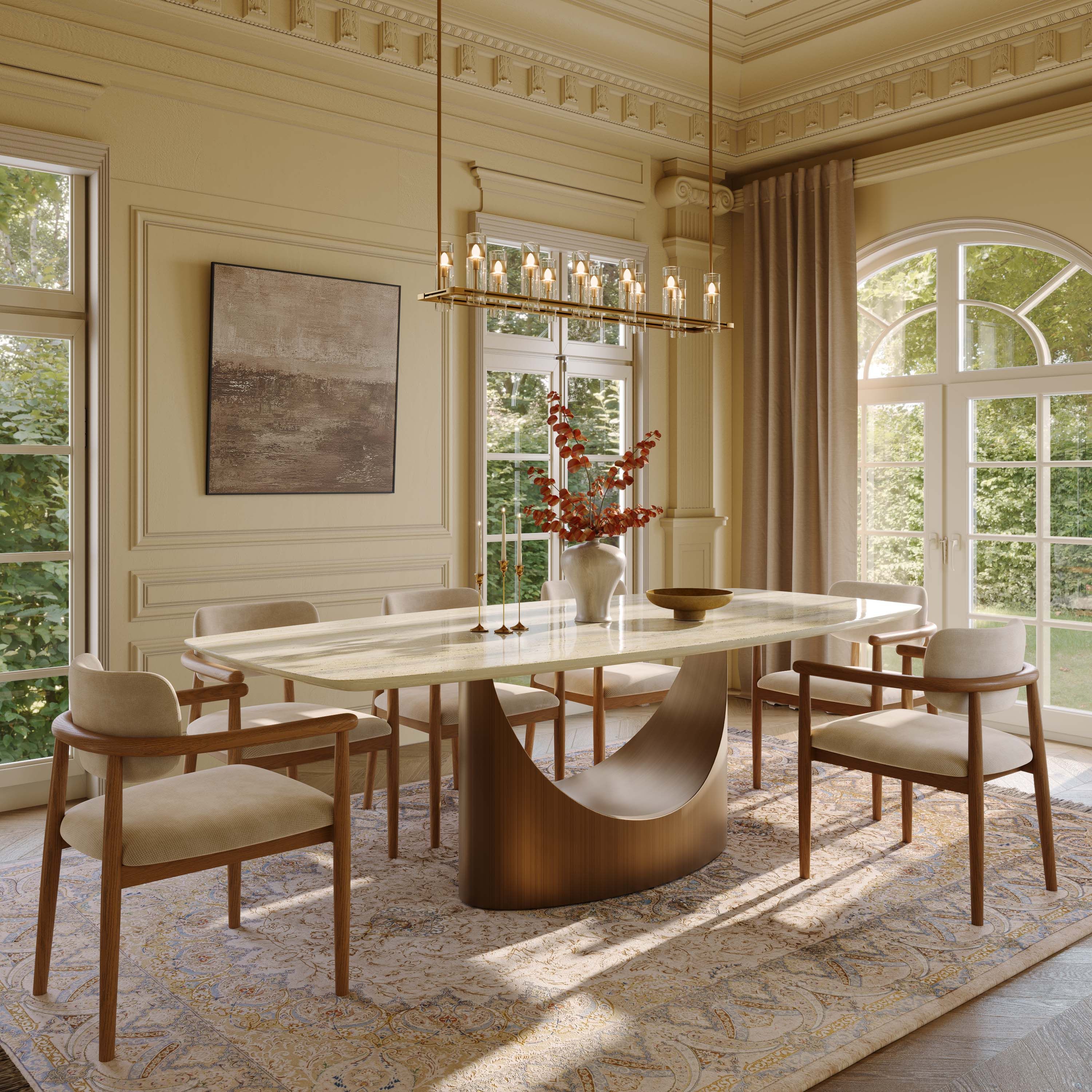 Yellow Natural Marble Dining Tables