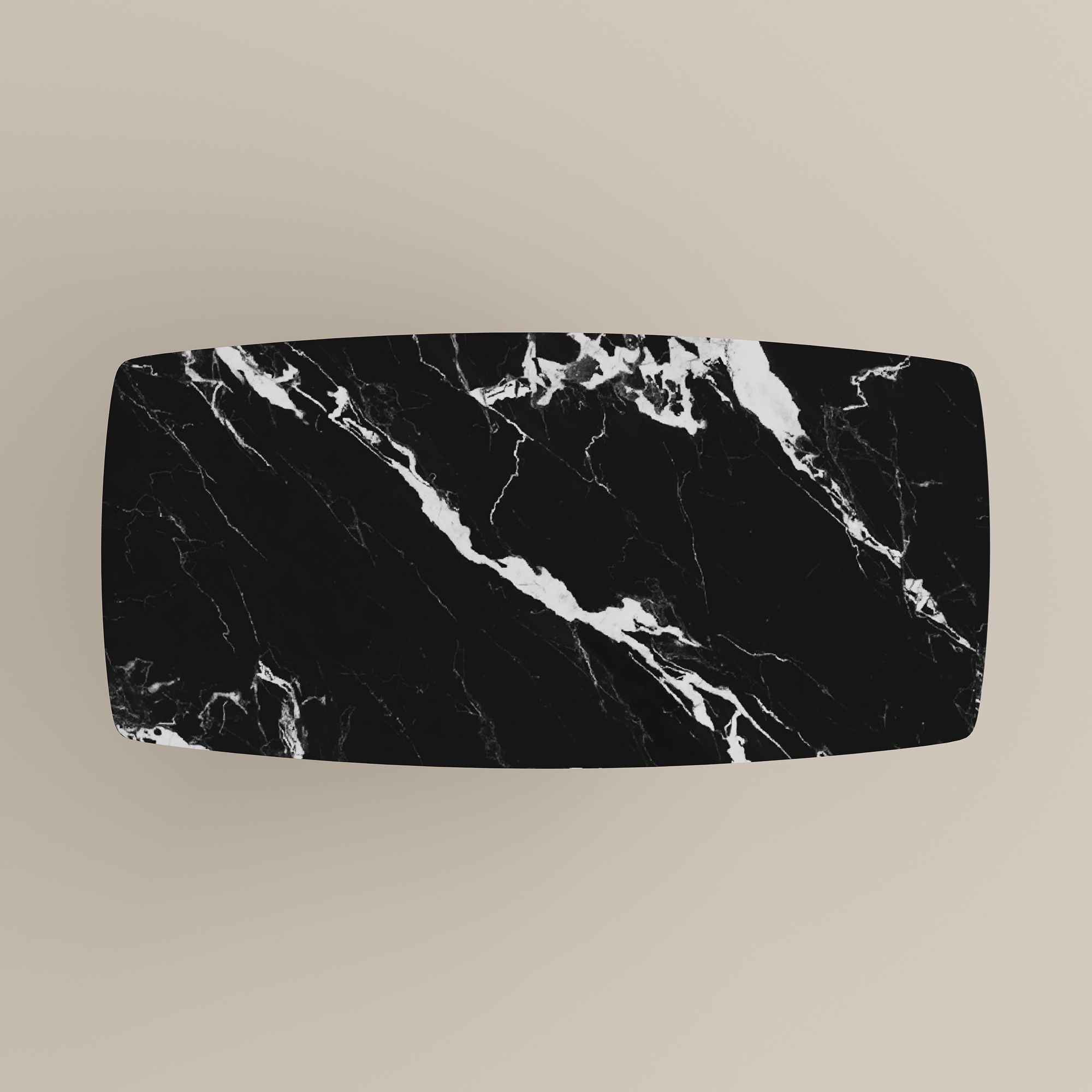 Metal Base Black Natural Marble Dining Tables